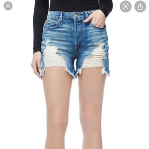 Good American distressed bombshell shorts